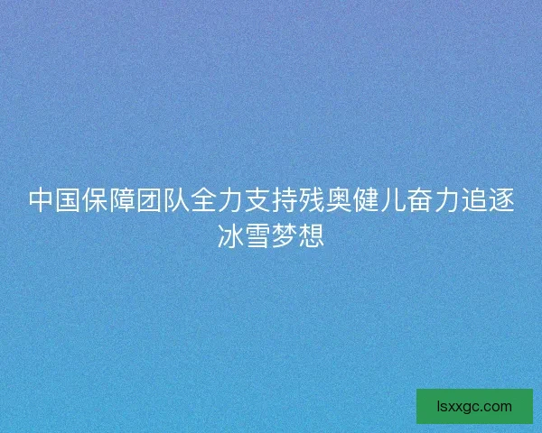 中国保障团队全力支持残奥健儿奋力追逐冰雪梦想
